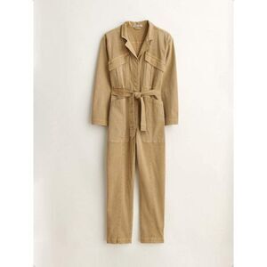 Alex Mill Expedition Twill Jumpsuit Long Sleeve Women's Large in Washed Khaki